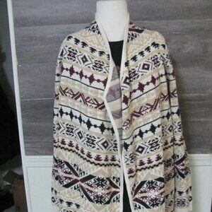 LUCKY BRAND LADIES AZTEC PRINT OPEN CARDIGAN NWT